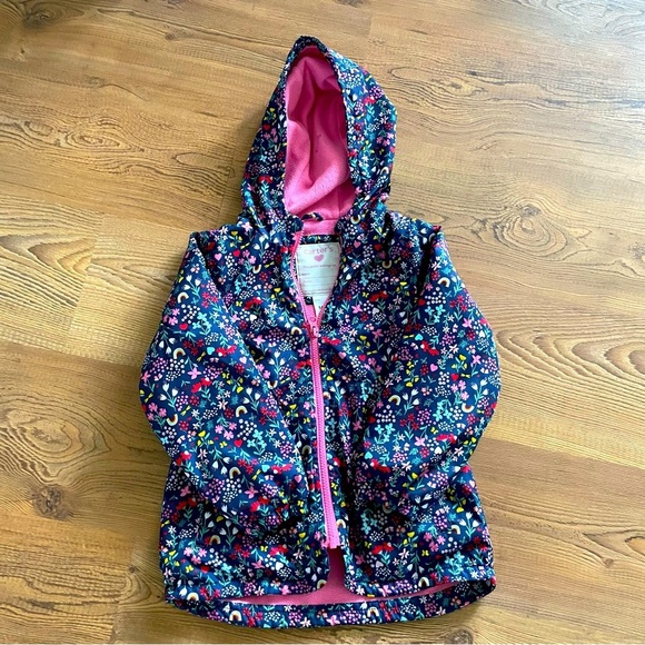 Carters girl fill zip hooded Jacket with Pink Lining size 5/6 toddler Playwear - Picture 1 of 7